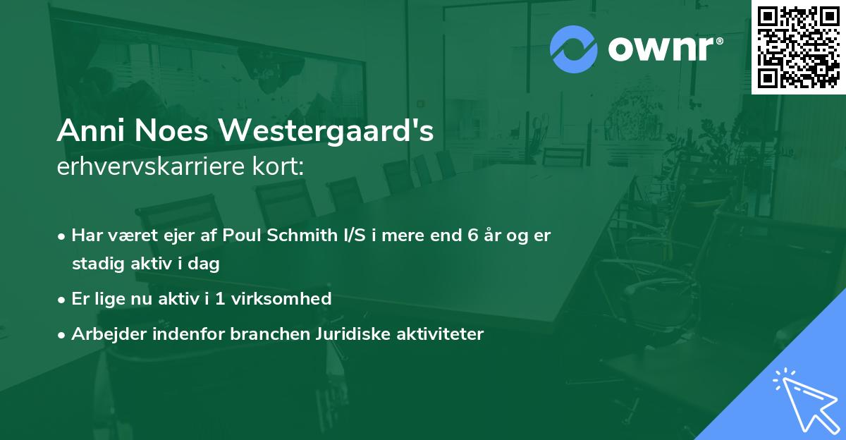 Anni Noes Westergaard's erhvervskarriere kort