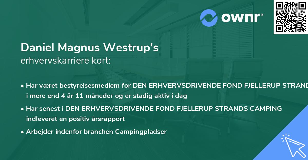 Daniel Magnus Westrup's erhvervskarriere kort