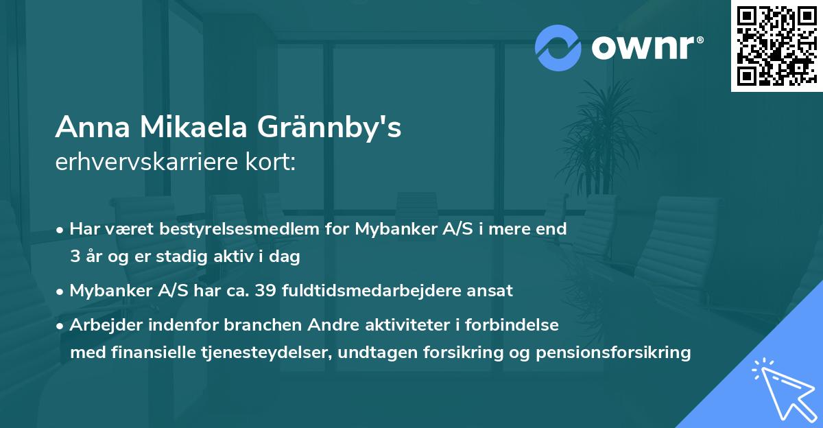Anna Mikaela Grännby's erhvervskarriere kort