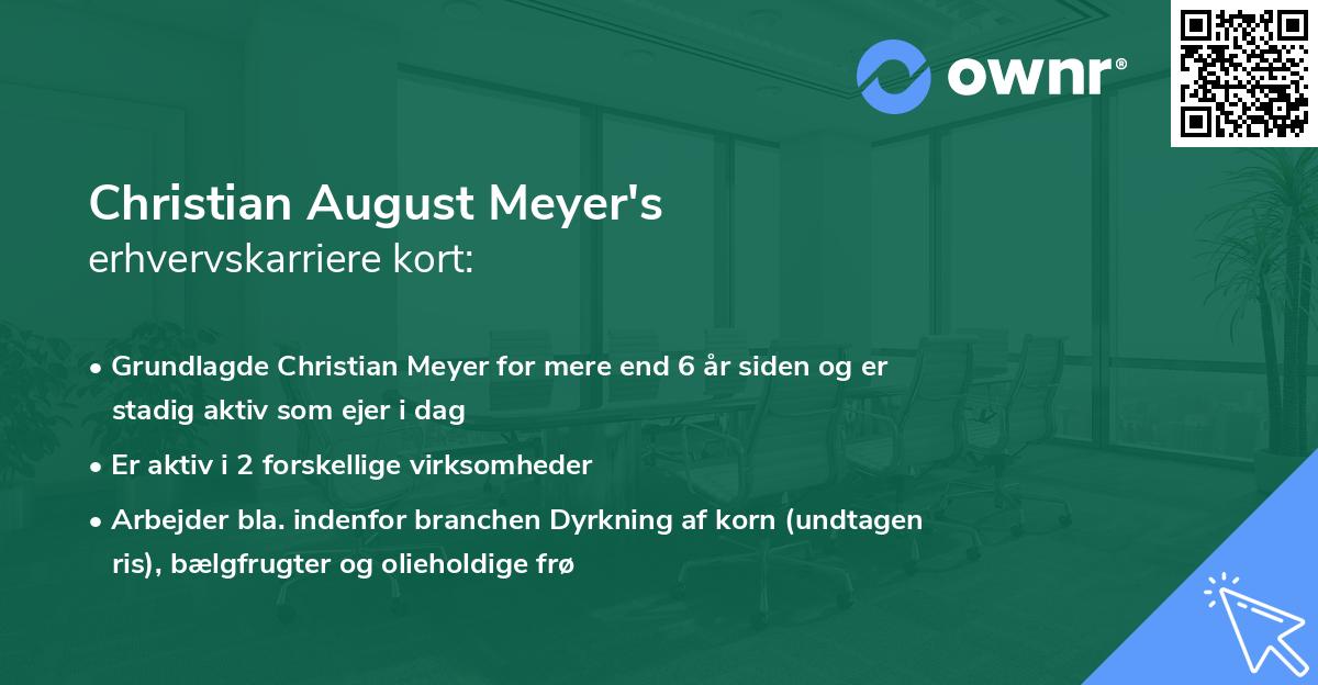 Christian August Meyer's erhvervskarriere kort