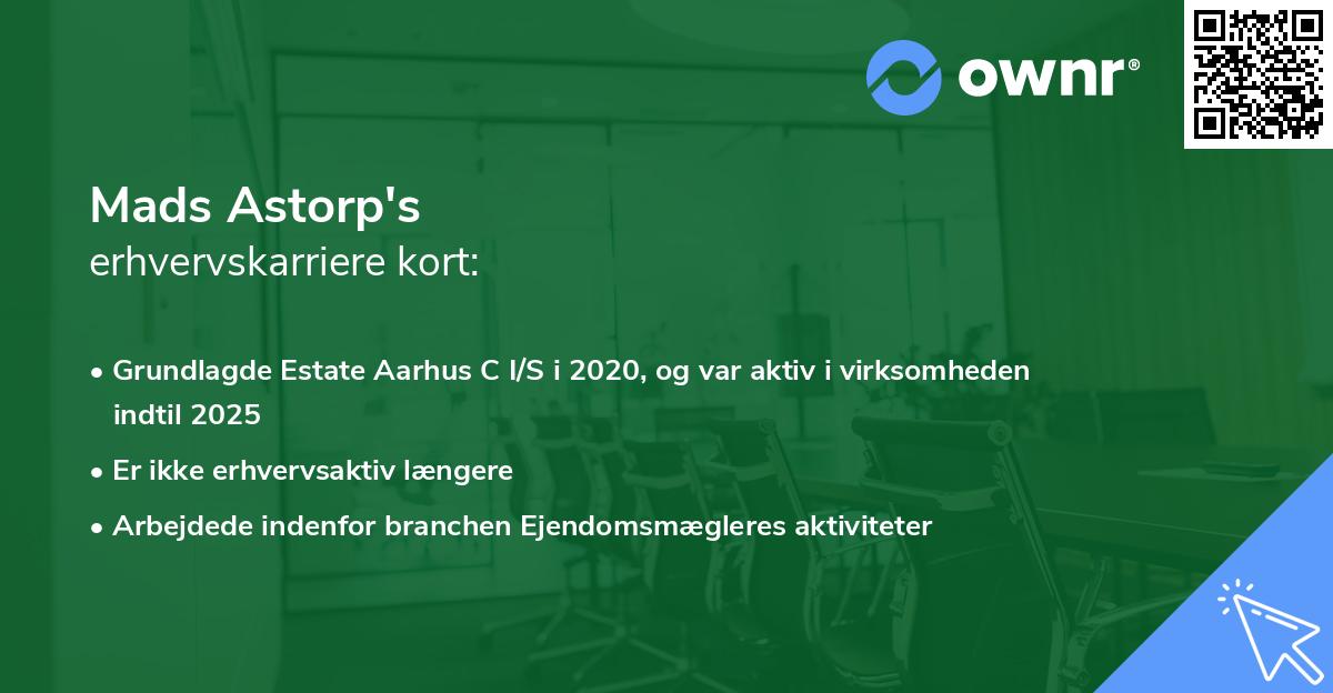 Mads Astorp's erhvervskarriere kort