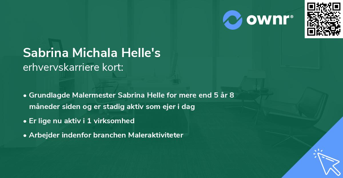 Sabrina Michala Helle's erhvervskarriere kort