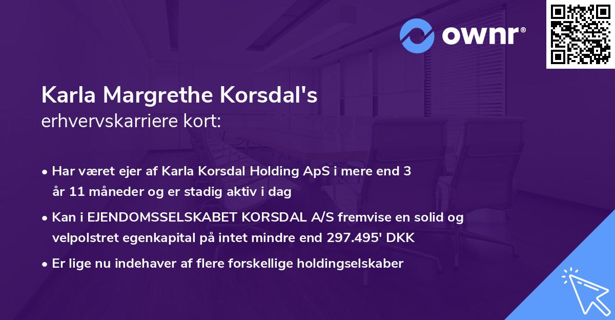 Karla Margrethe Korsdal's erhvervskarriere kort