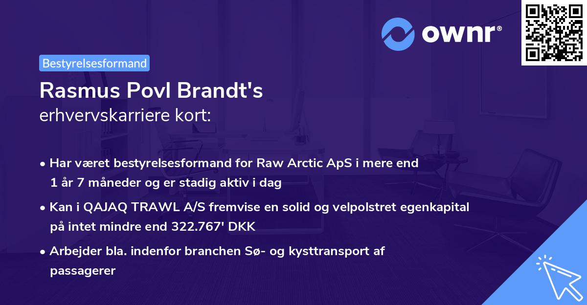 Rasmus Povl Brandt's erhvervskarriere kort