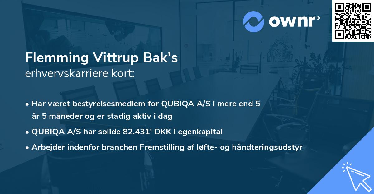 Flemming Vittrup Bak's erhvervskarriere kort