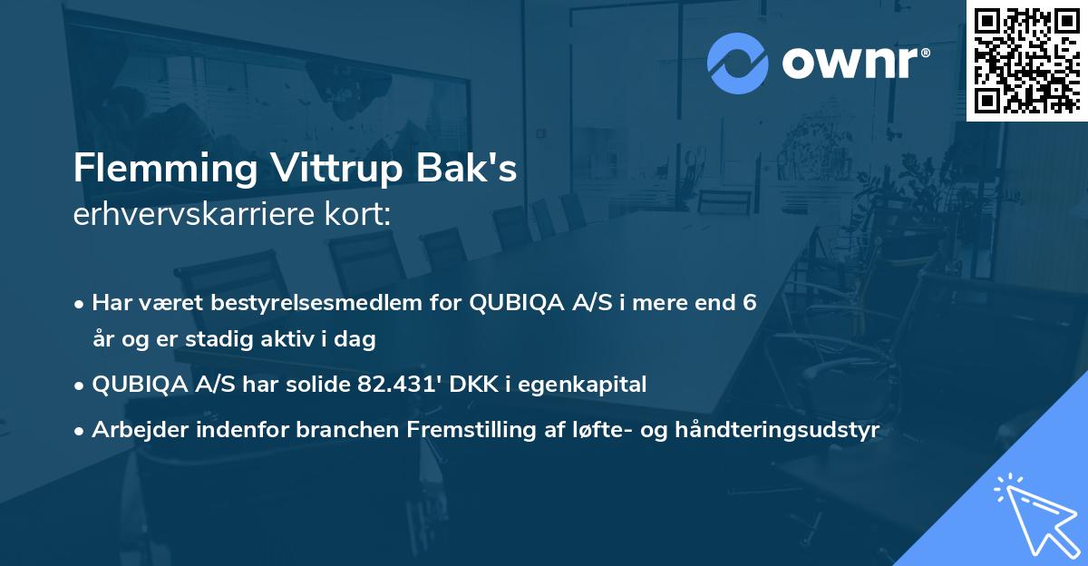 Flemming Vittrup Bak's erhvervskarriere kort