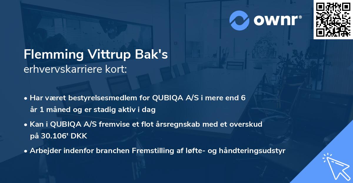 Flemming Vittrup Bak's erhvervskarriere kort