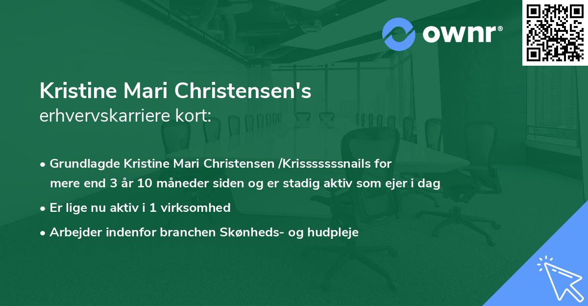 Kristine Mari Christensen's erhvervskarriere kort