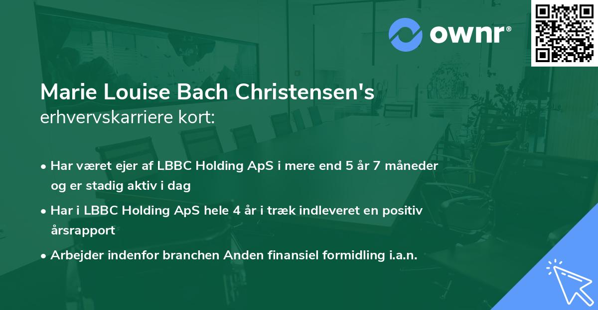 Marie Louise Bach Christensen's erhvervskarriere kort
