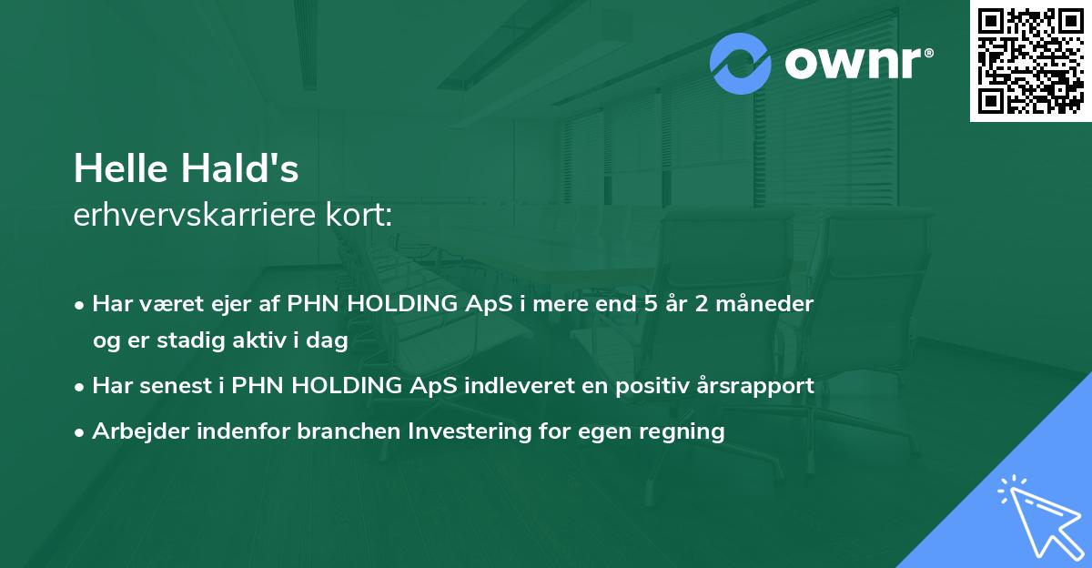Helle Hald's erhvervskarriere kort