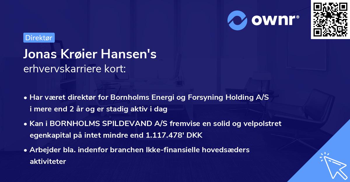 Jonas Krøier Hansen's erhvervskarriere kort