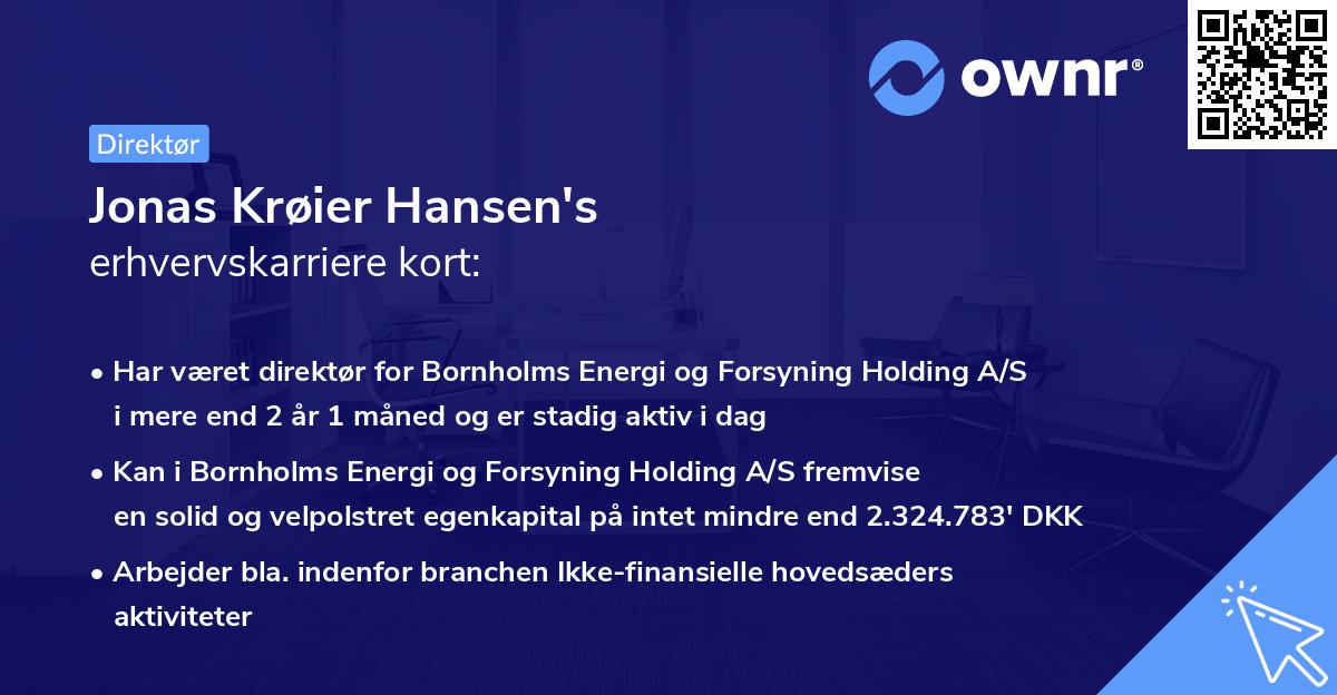 Jonas Krøier Hansen's erhvervskarriere kort