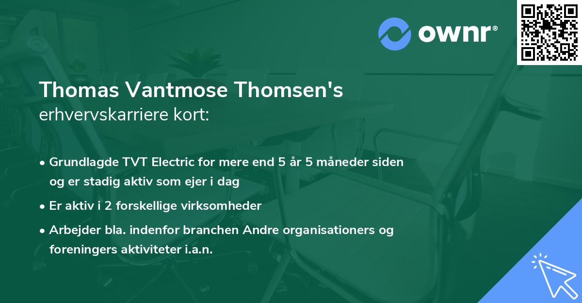 Thomas Vantmose Thomsen's erhvervskarriere kort