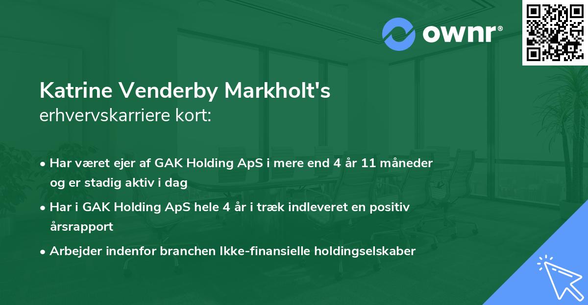 Katrine Venderby Markholt's erhvervskarriere kort