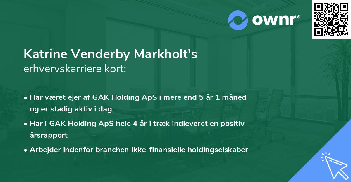 Katrine Venderby Markholt's erhvervskarriere kort