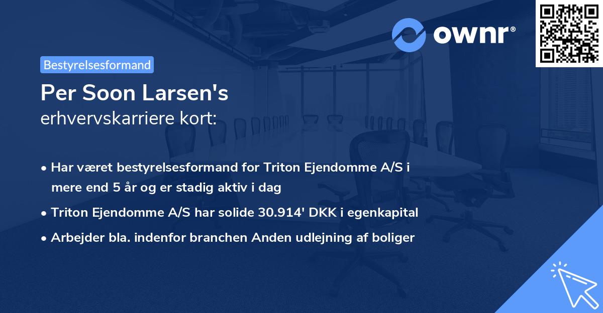 Per Soon Larsen's erhvervskarriere kort