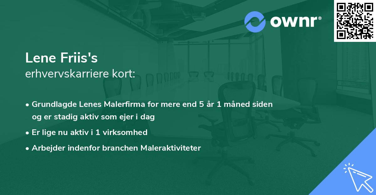 Lene Friis's erhvervskarriere kort