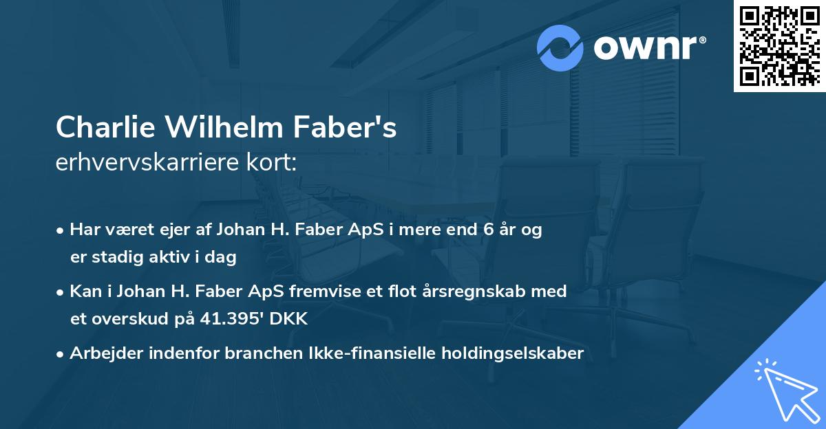 Charlie Wilhelm Faber's erhvervskarriere kort