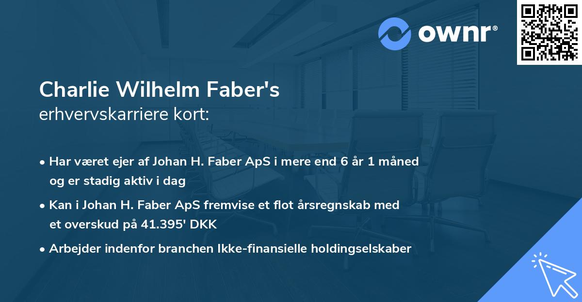 Charlie Wilhelm Faber's erhvervskarriere kort