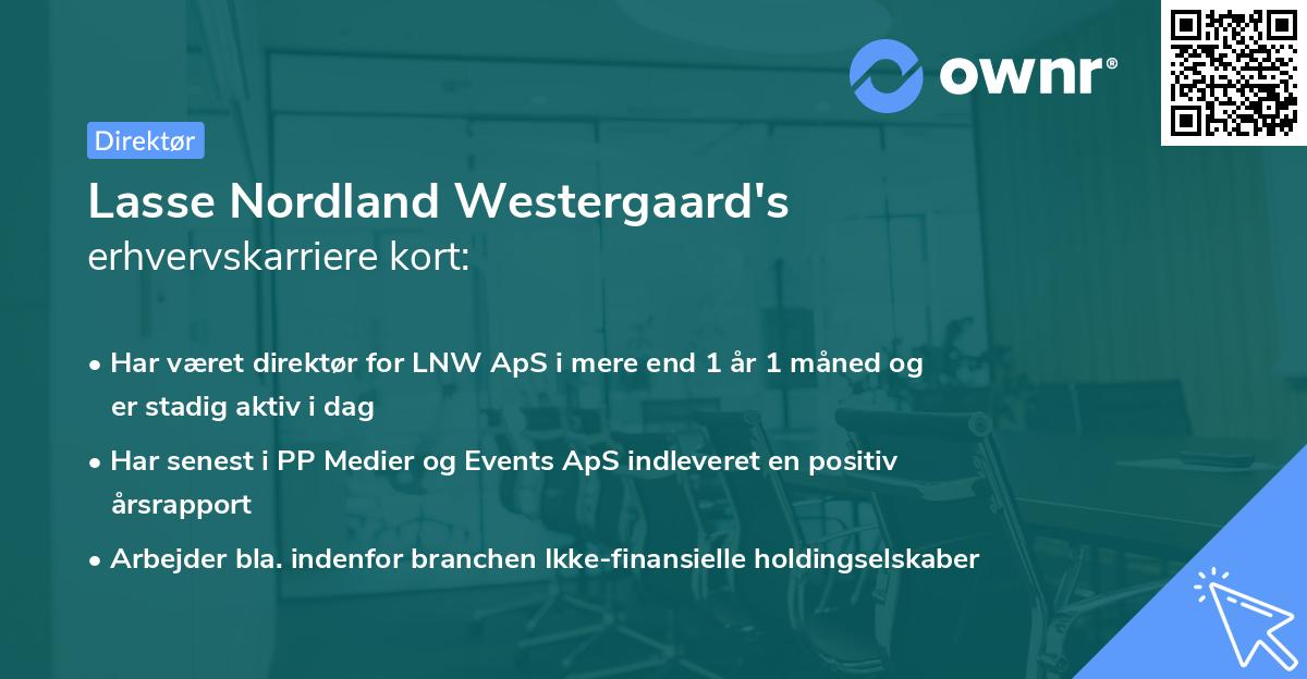 Lasse Nordland Westergaard's erhvervskarriere kort