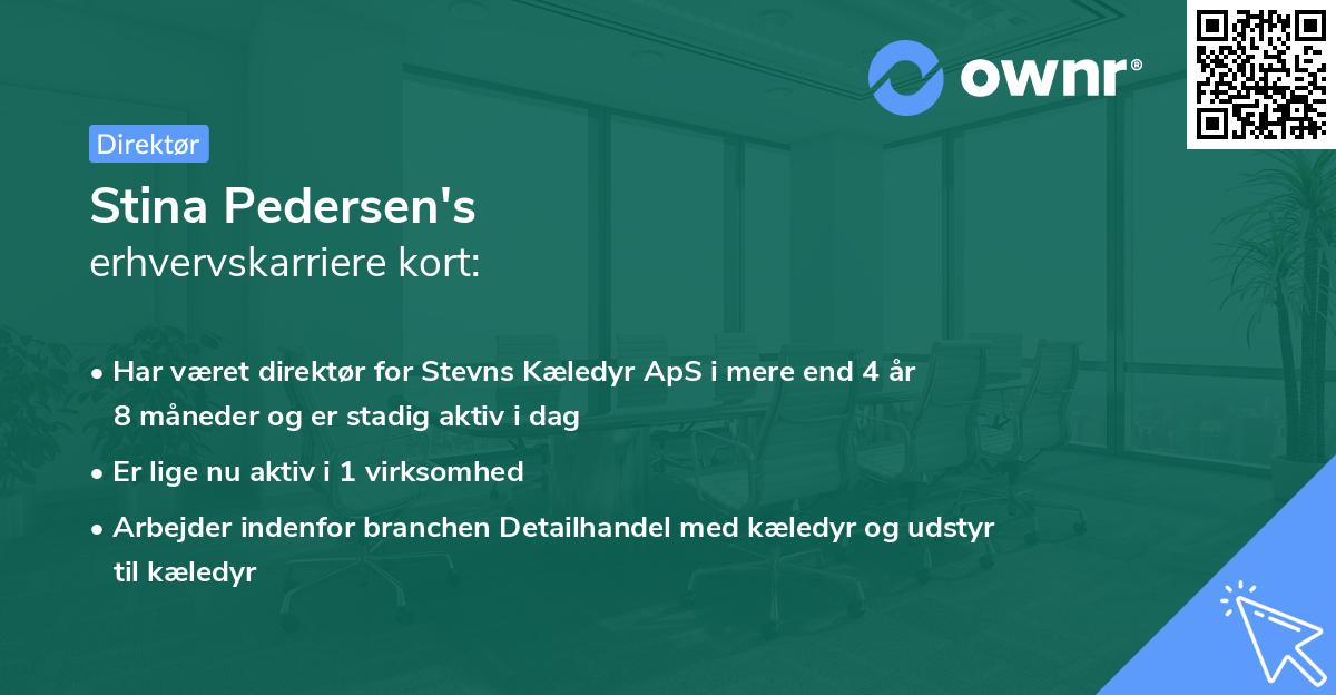 Stina Pedersen's erhvervskarriere kort