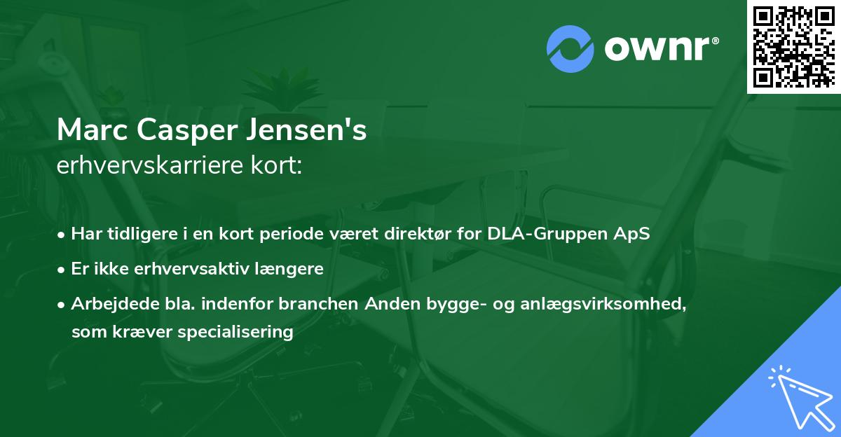 Marc Casper Jensen's erhvervskarriere kort