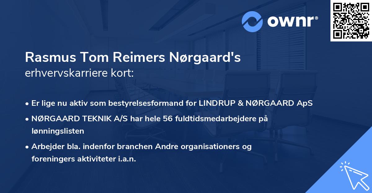Rasmus Tom Reimers Nørgaard's erhvervskarriere kort