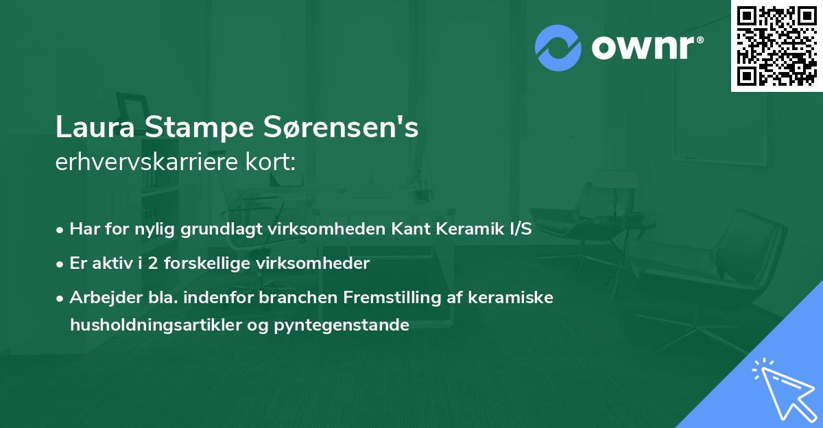 Laura Stampe Sørensen's erhvervskarriere kort