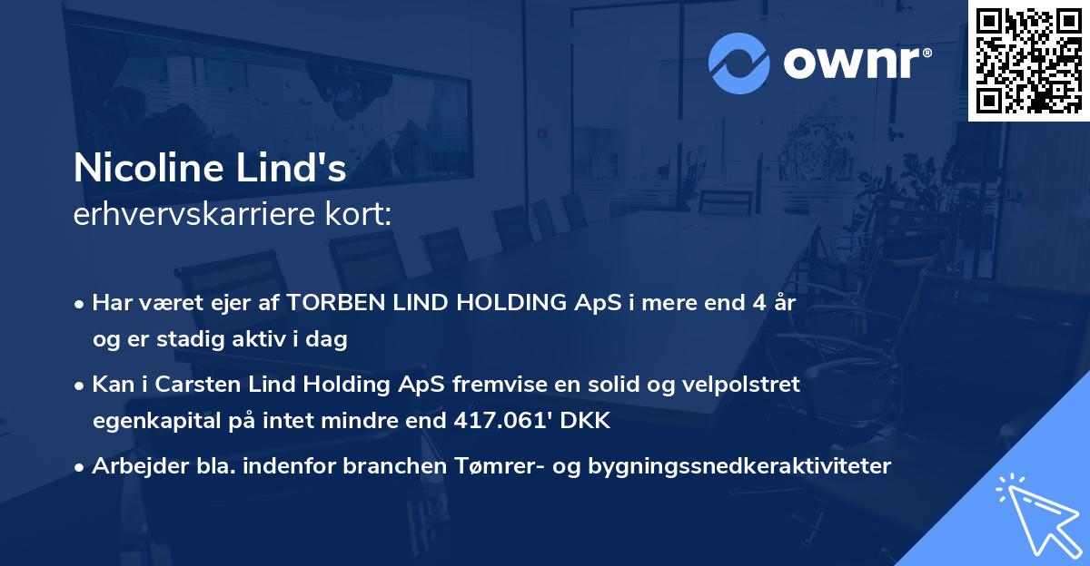 Nicoline Lind's erhvervskarriere kort