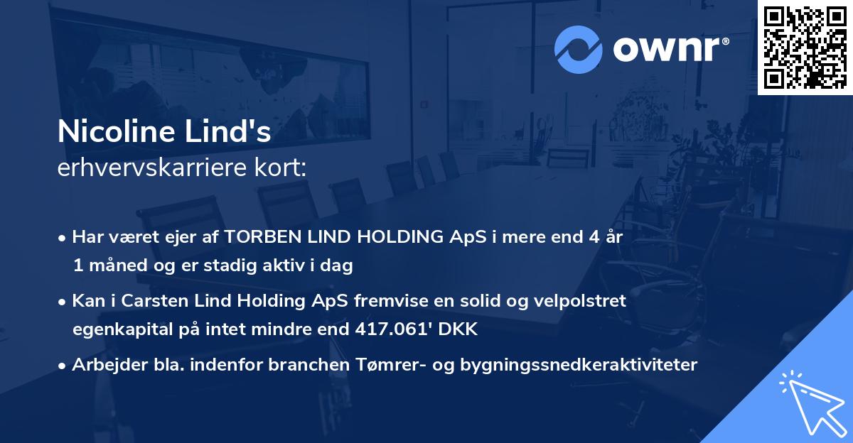 Nicoline Lind's erhvervskarriere kort