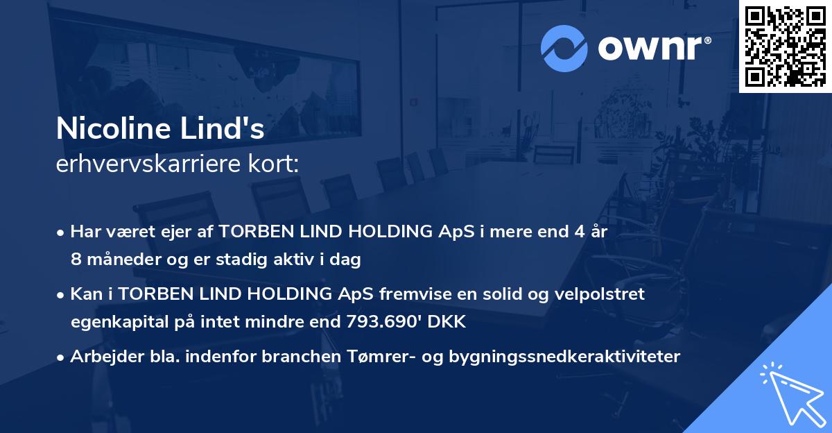 Nicoline Lind's erhvervskarriere kort