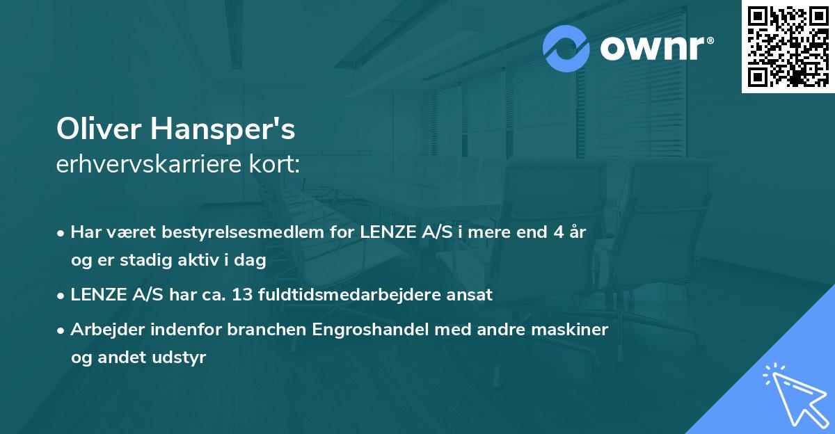 Oliver Hansper's erhvervskarriere kort