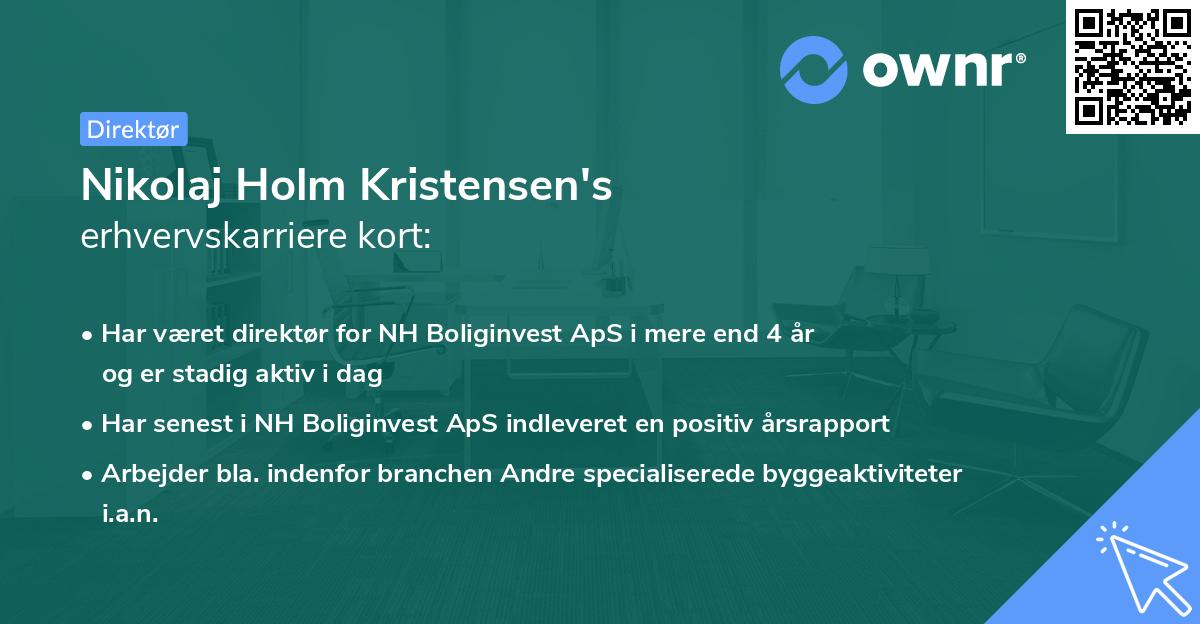 Nikolaj Holm Kristensen's erhvervskarriere kort