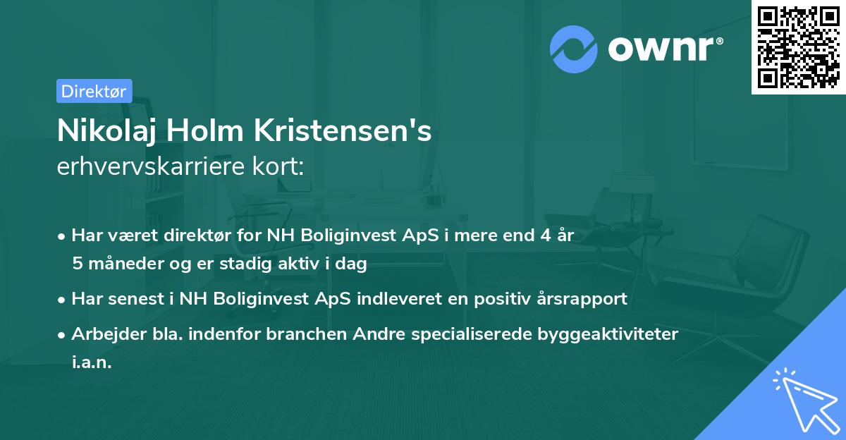Nikolaj Holm Kristensen's erhvervskarriere kort
