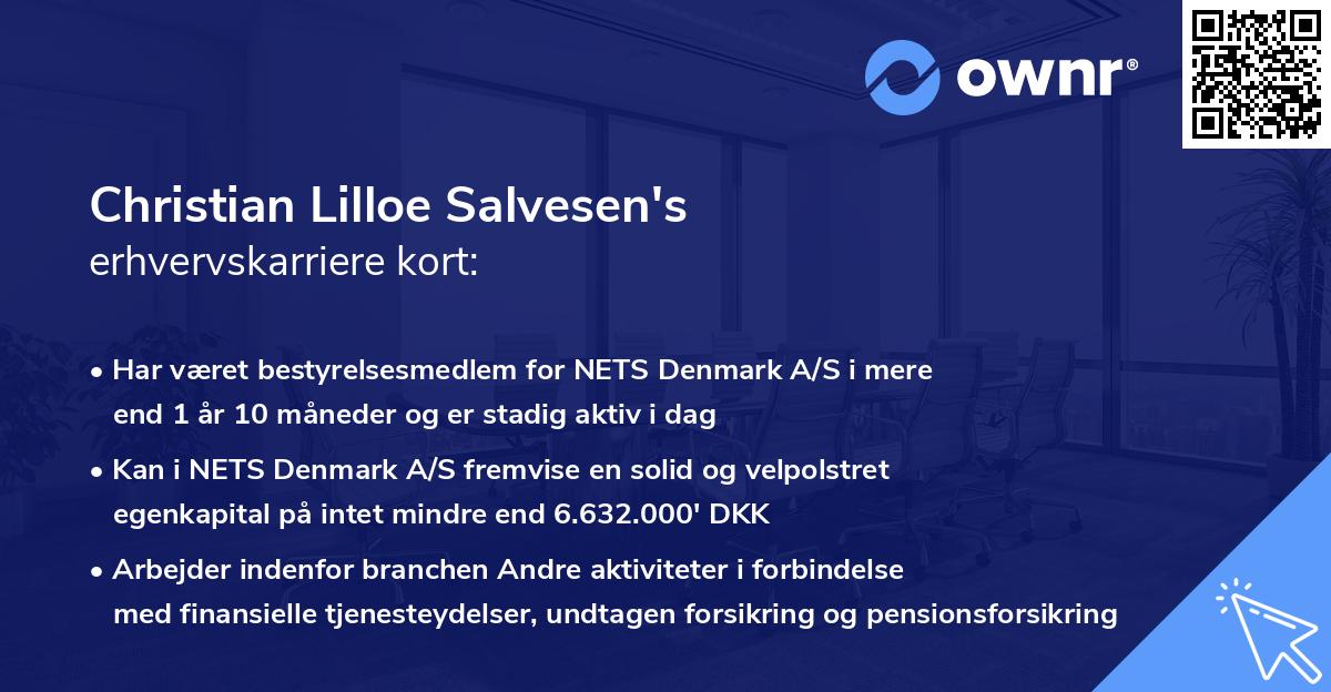 Christian Lilloe Salvesen's erhvervskarriere kort