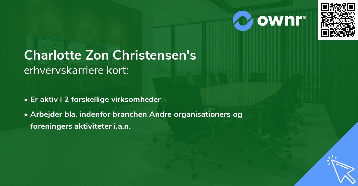 Charlotte Zon Christensen's erhvervskarriere kort