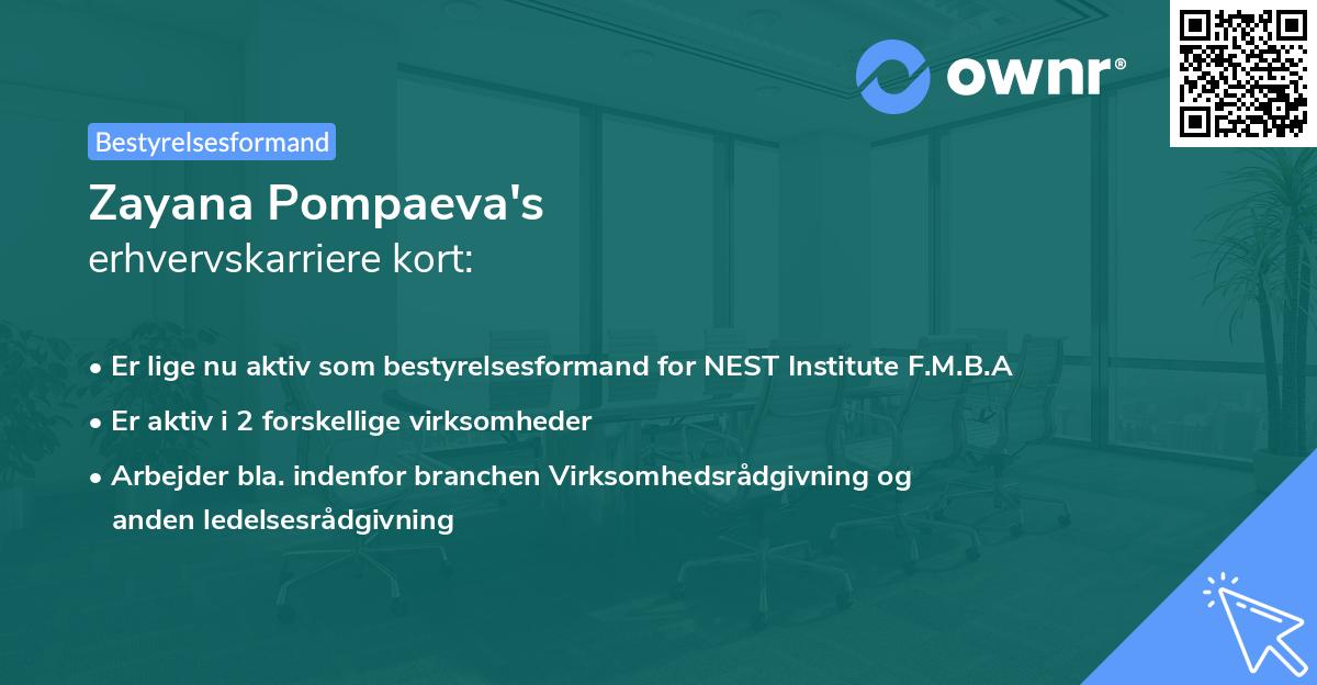 Zayana Pompaeva's erhvervskarriere kort