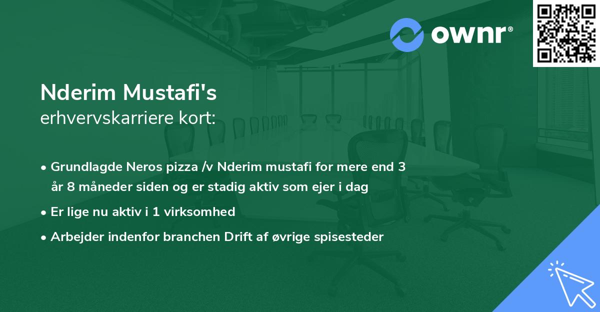 Nderim Mustafi's erhvervskarriere kort