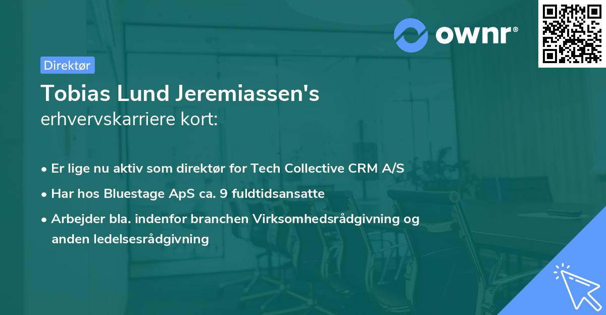Tobias Lund Jeremiassen's erhvervskarriere kort