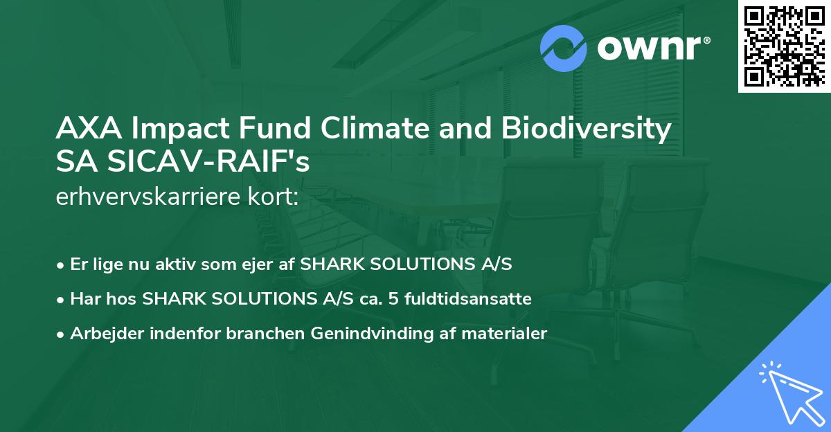 AXA Impact Fund Climate and Biodiversity SA SICAV-RAIF's erhvervskarriere kort