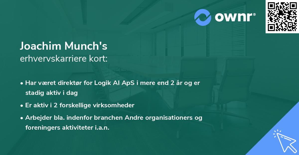 Joachim Munch's erhvervskarriere kort