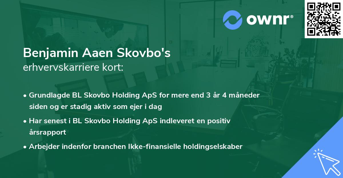 Benjamin Aaen Skovbo's erhvervskarriere kort