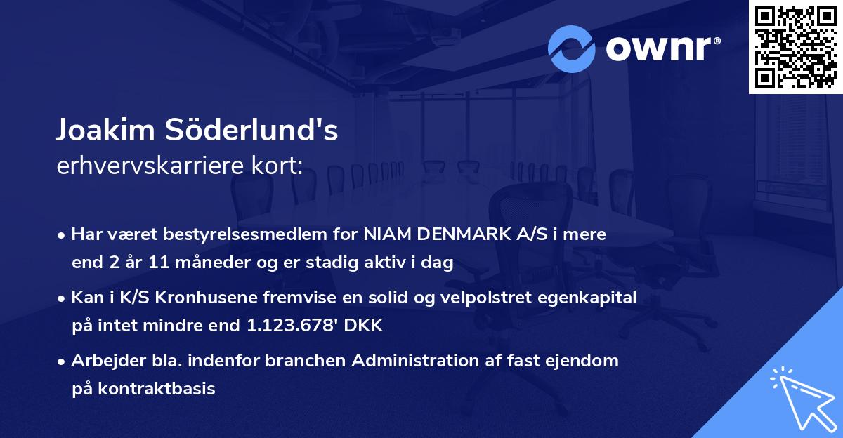 Joakim Söderlund's erhvervskarriere kort