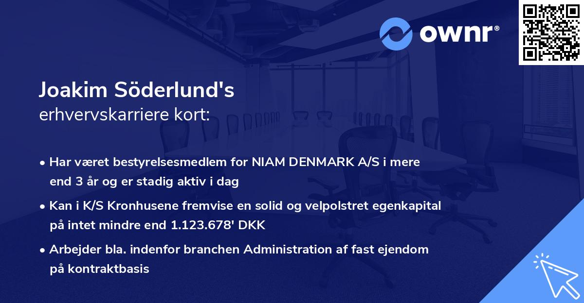 Joakim Söderlund's erhvervskarriere kort