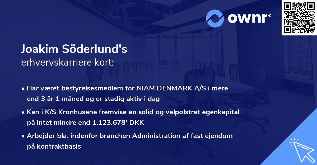 Joakim Söderlund's erhvervskarriere kort