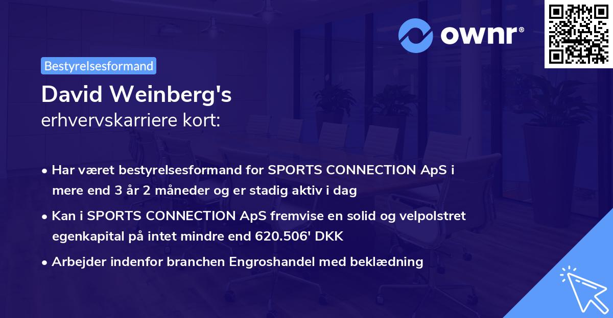 David Weinberg's erhvervskarriere kort
