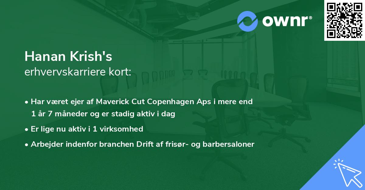 Hanan Krish's erhvervskarriere kort