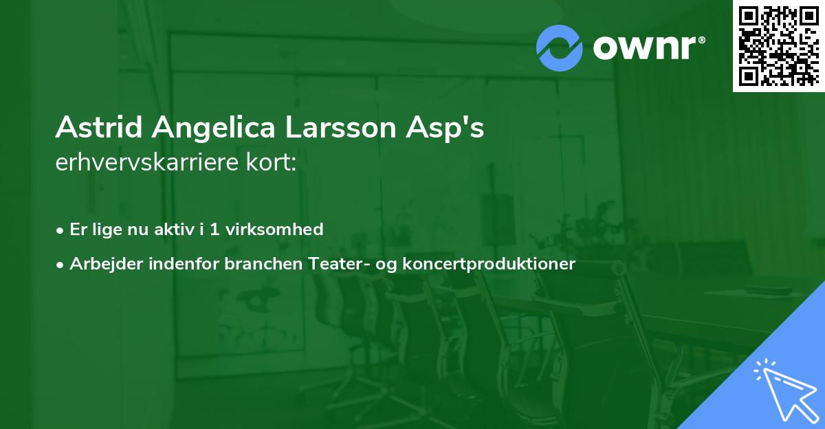 Astrid Angelica Larsson Asp's erhvervskarriere kort