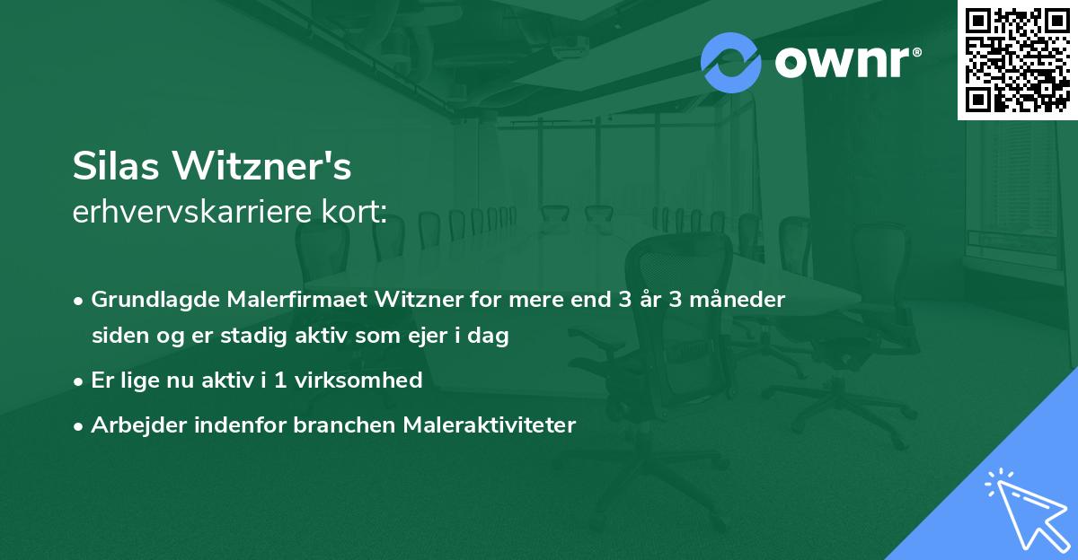 Silas Witzner's erhvervskarriere kort