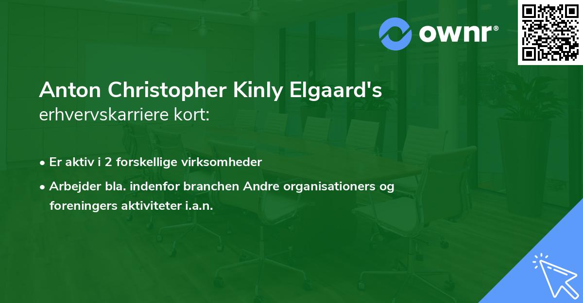 Anton Christopher Kinly Elgaard's erhvervskarriere kort